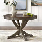 Table de salle à manger sur pied en bois massif de style ferme