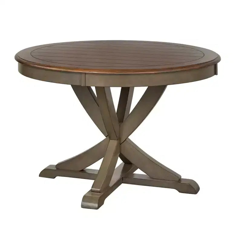 Farmhouse Solid Wood Pedestal Dining Table