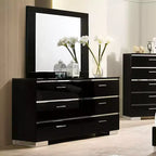 Ensemble de chambre 5 pièces Shorehaven avec 2 tables de chevet Noir/Chrome - miBasics