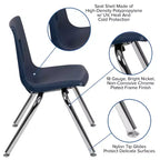 Chaise d'école empilable pour élève - 35,5 cm