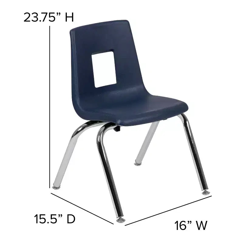 Chaise d'école empilable pour élève - 35,5 cm
