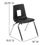 Chaise d'école empilable pour élève - 35,5 cm