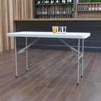 Table pliante en plastique blanc granit 4 pieds - Table pliante pour banquets / événements