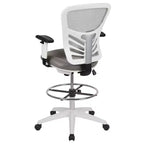 Chaise de bureau ergonomique mi-dossier en maille réglable pour dessinateur, chaise de travail