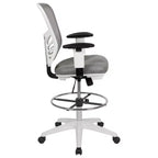 Chaise de bureau ergonomique mi-dossier en maille réglable pour dessinateur, chaise de travail