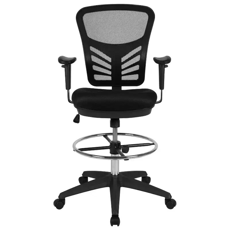 Chaise de bureau ergonomique mi-dossier en maille réglable pour dessinateur, chaise de travail