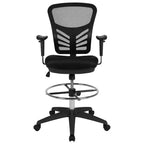 Chaise de bureau ergonomique mi-dossier en maille réglable pour dessinateur, chaise de travail