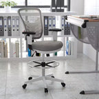 Chaise de bureau ergonomique mi-dossier en maille réglable pour dessinateur, chaise de travail