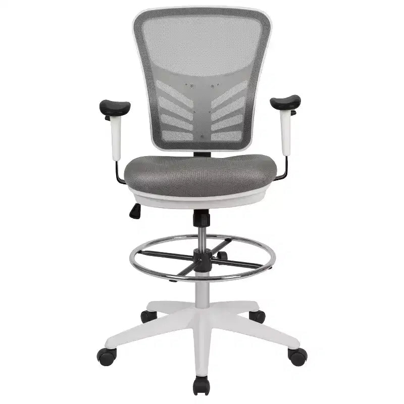 Chaise de bureau ergonomique mi-dossier en maille réglable pour dessinateur, chaise de travail