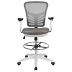 Chaise de bureau ergonomique mi-dossier en maille réglable pour dessinateur, chaise de travail