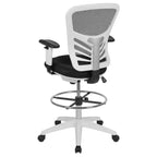 Chaise de bureau ergonomique mi-dossier en maille réglable pour dessinateur, chaise de travail