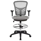 Chaise de bureau ergonomique mi-dossier en maille réglable pour dessinateur, chaise de travail
