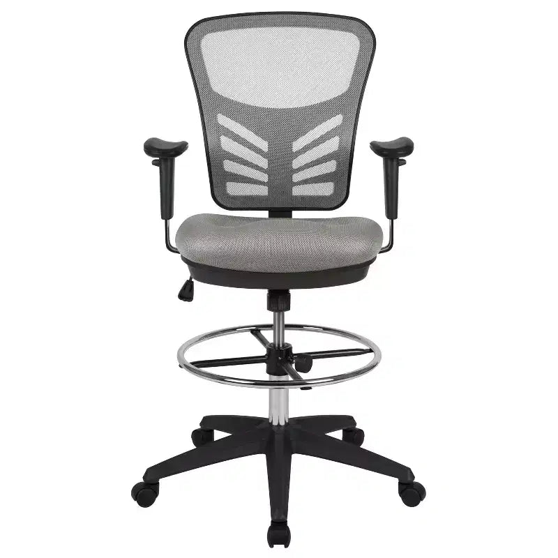 Chaise de bureau ergonomique mi-dossier en maille réglable pour dessinateur, chaise de travail