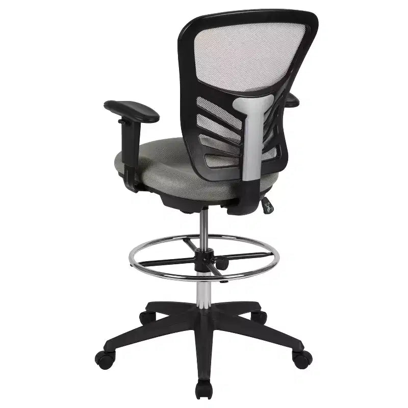 Chaise de bureau ergonomique mi-dossier en maille réglable pour dessinateur, chaise de travail