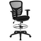 Chaise de bureau ergonomique mi-dossier en maille réglable pour dessinateur, chaise de travail