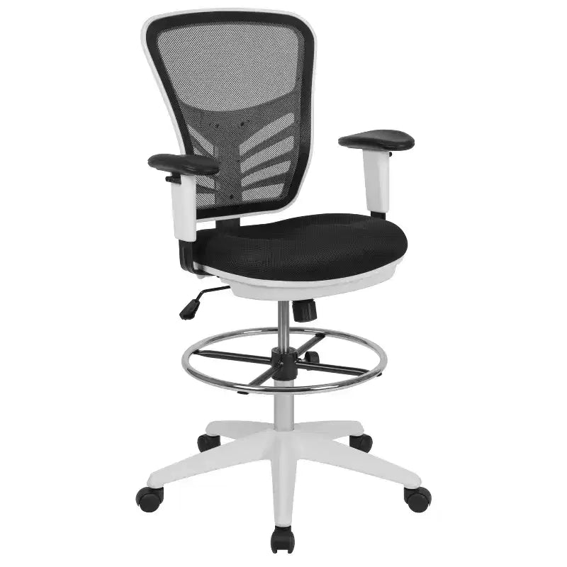Emma and Oliver Mid-Back Mesh Adjustable Ergonomic Drafting Chair, Task Chair