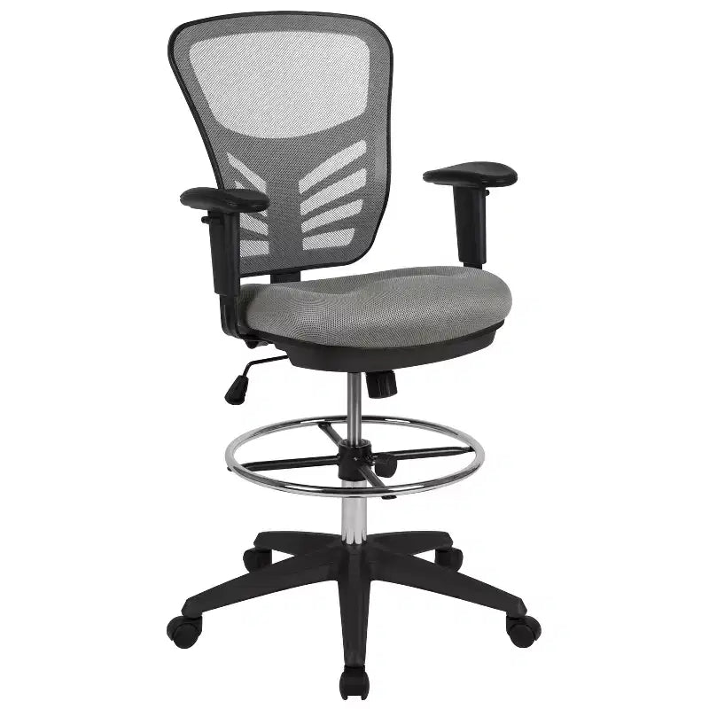 Mid-Back Mesh Adjustable Ergonomic Drafting Chair, Task Chair