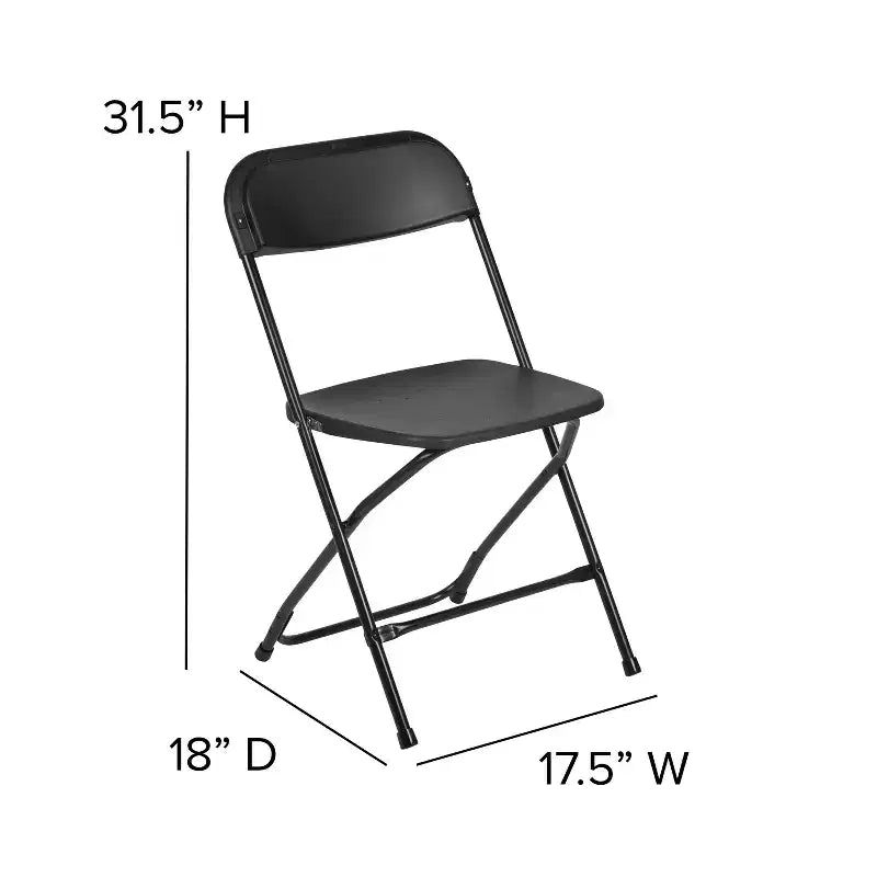 Chaises pliantes empilables en plastique – Capacité de charge de 295 kg