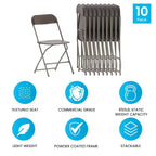 Chaises pliantes empilables en plastique – Capacité de charge de 295 kg