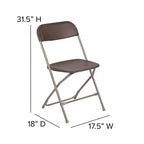Chaises pliantes empilables en plastique – Capacité de charge de 295 kg