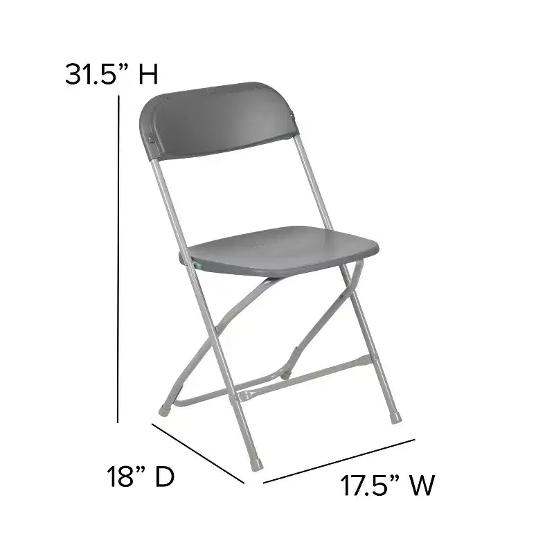 Chaises pliantes empilables en plastique – Capacité de charge de 295 kg
