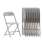 Emma and Oliver Set of 10 Stackable Folding Plastic Chairs - 650 LB Weight Capacity