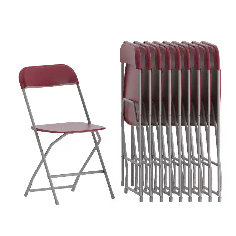 Stackable Folding Plastic Chairs - 650 LB Weight Capacity
