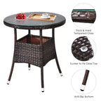 Costway Salon de Jardin 4 Pièces en Rotin avec Coussins et Table