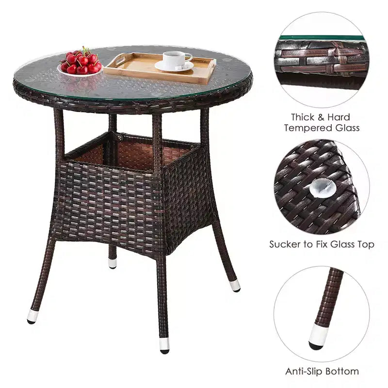 Costway Ensemble de Meubles de Jardin 4 pièces en Rotin Canapé Table Coussins Turquoise\Noir\Bleu marine\Rouge