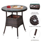 Costway Ensemble de Meubles de Jardin 4 pièces en Rotin Canapé Table Coussins Turquoise\Noir\Bleu marine\Rouge
