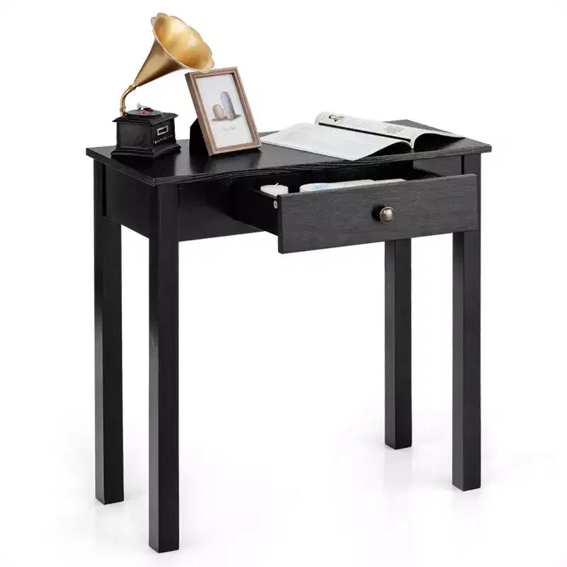 Console avec tiroir, table d'entrée/couloir, meuble d'appoint en bois, noir