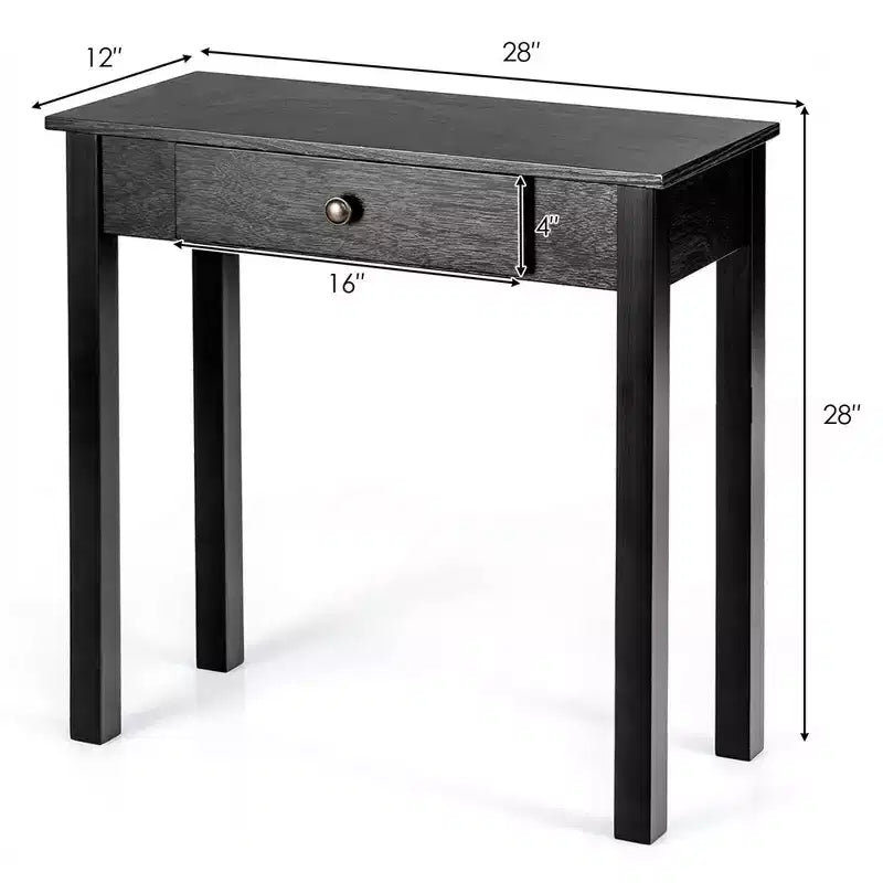 Console Table with Drawer Entryway Hallway Accent Wooden Table Black