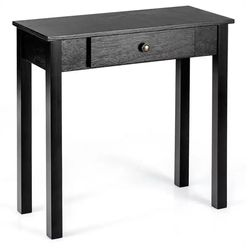 Console avec tiroir, table d'entrée/couloir, meuble d'appoint en bois, noir