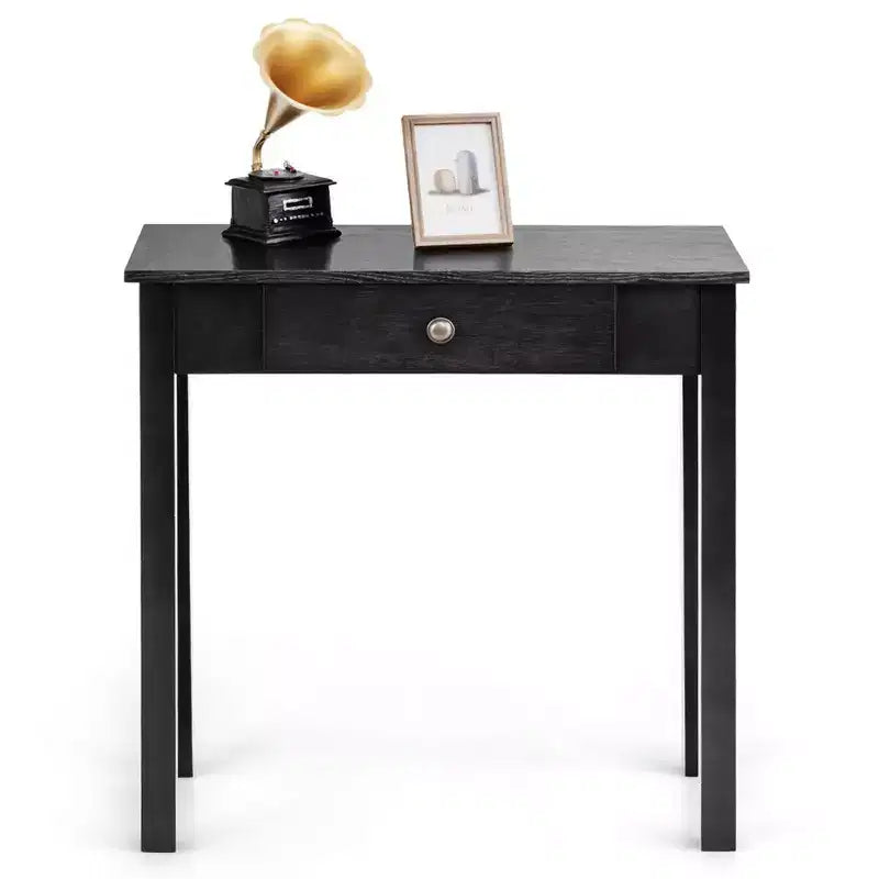 Console avec tiroir, table d'entrée/couloir, meuble d'appoint en bois, noir