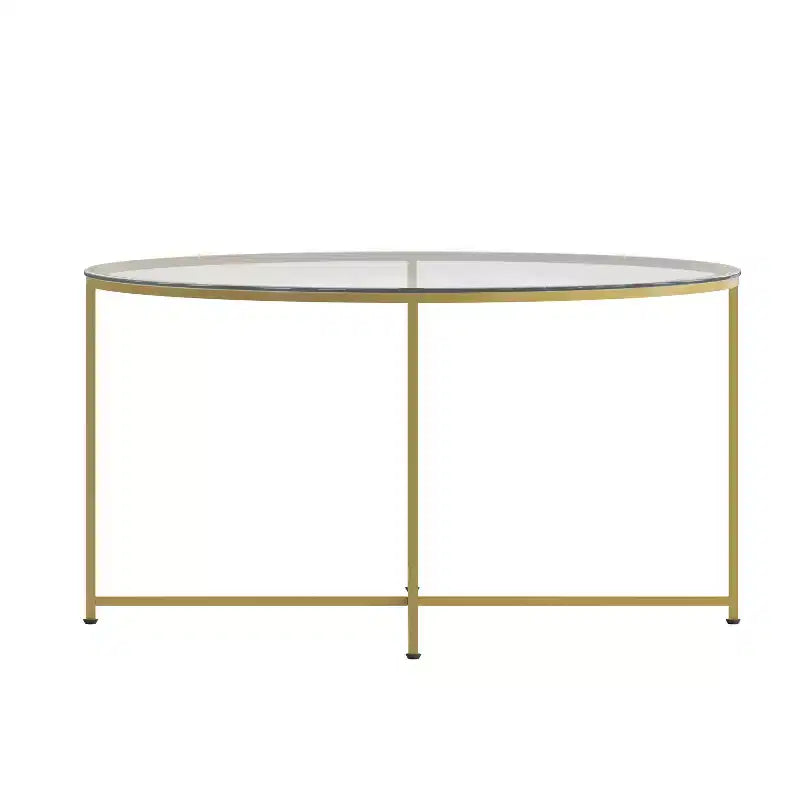 Coffee Table with Round Cross Brace Frame