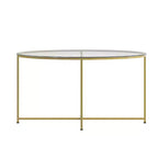 Table basse avec piètement rond en croisillon