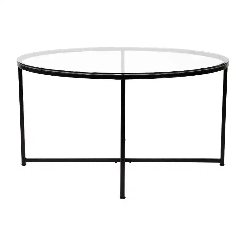Coffee Table with Round Cross Brace Frame