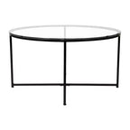 Table basse avec piètement rond en croisillon
