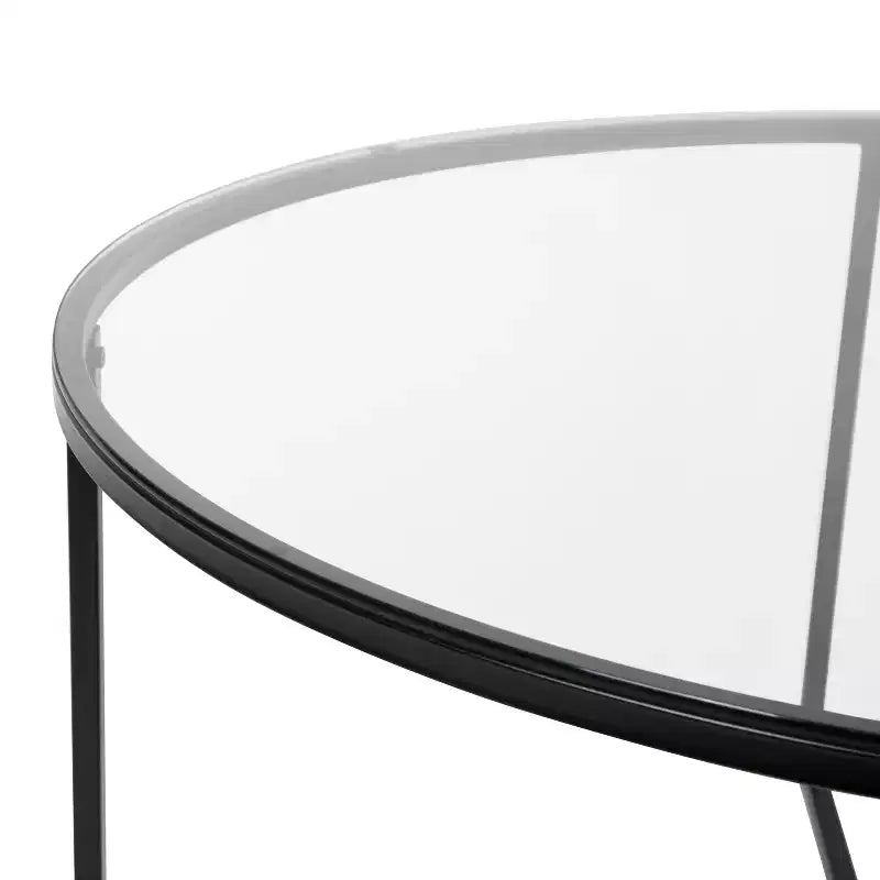 Coffee Table with Round Cross Brace Frame