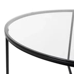 Table basse avec piètement rond en croisillon