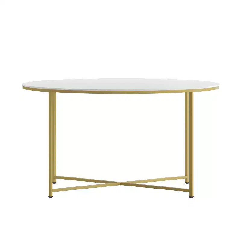 Coffee Table with Round Cross Brace Frame