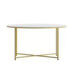 Table basse avec piètement rond en croisillon