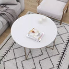 Table basse avec piètement rond en croisillon