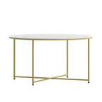 Table basse avec piètement rond en croisillon