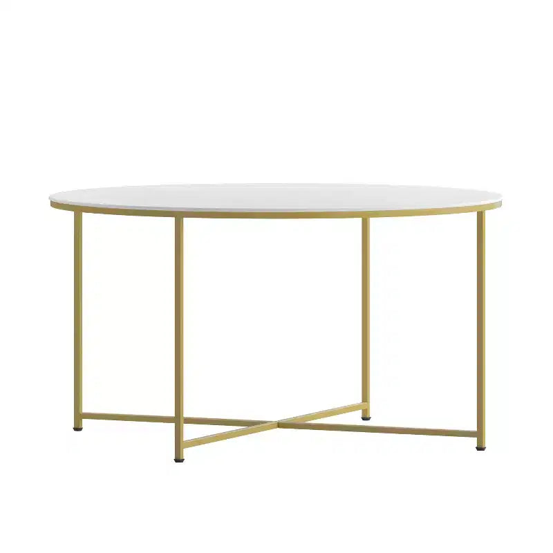 Coffee Table with Round Cross Brace Frame