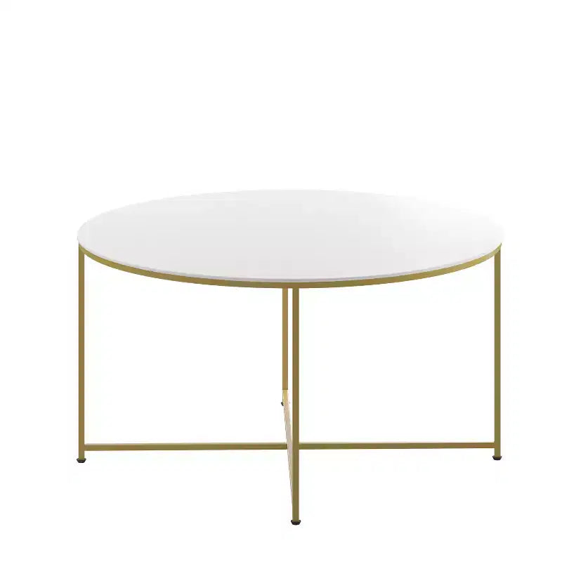 Coffee Table with Round Cross Brace Frame