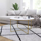 Table basse avec piètement rond en croisillon