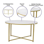Table basse avec piètement rond en croisillon