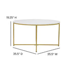 Table basse avec piètement rond en croisillon
