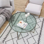 Table basse avec piètement rond en croisillon